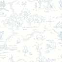 Heroad Blue Peel and Stick Wallpaper Animal Contact Paper Nursery Boho Wall Paper Renter Friendly Removable Vinyl Self-Adhesive Waterproof for Bathroom Bedroom Cabinet and Drawer 17.3" x 197"