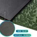 Bulijojo Sturdy Frontr Entrance Doormats,Durable Heavy Duty Welcome Mat,Thick Absorbent Natural Rubber Non Slip Mat,Easy Clean Entryway Mat Leaves Green 23"x35", 1'11" x 2'11"