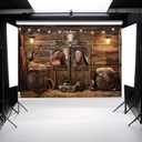 10X8ft Western Party Backdrop Rustic Wooden Cowboy Backdrop, Wild West Wooden House Farm Photography Background Western Theme Cowboy Birthday Party Decor Banner Photo Studio Props