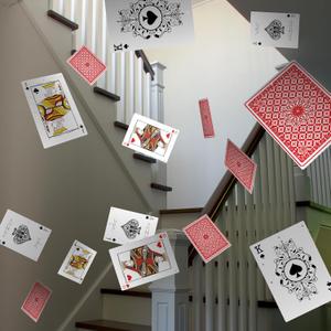 Soulchen 20 Pcs Wonderland Tea Party Decoration Hanging Wonderland Poker Cards Garland Decoration Background for Birthday Baby Shower Party Supplies