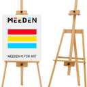 MEEDEN Art Easel Stand for Painting - Beech Wood Adjustable Easel Painting Holds Canvas up to 43" - Wooden Artist Easel for Adults Paint Wedding Sign Poster Display - Natural