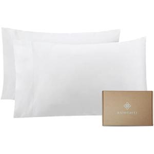 Bioweaves 100% Organic Cotton Sateen Weave Pillow Cases King Size - 500 Thread Count, Soft & Lustrous, GOTS Certified King Pillowcases with Envelope Closure - Set of 2, White