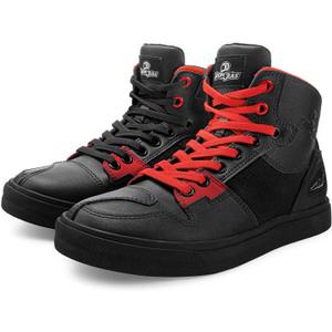 Grapelet Motorcycle Shoes for Men, Anti-Skid Motorcycle Riding Shoes Motocross Protective Boots with Side Zipper, Ankle Support Black,10.5 (Black-runs 1 Size Large)