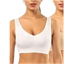 Sports Bras for Women, Medium Support Bras for Large Bust, Adjustable Straps Yoga Workout Bra with Pads (White)