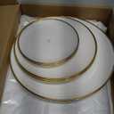 DI QIU REN 8PCS Cake Stand Set, Plastic Cupcake Stands with Gold Rim, Dessert Display Stands Set for Wedding Birthday Party Baby ShowerTea Party