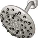 Waterpik 6-Mode RainFall+ Rain Shower Head with PowerPulse Massage, Brushed Nickel, XEM-639E