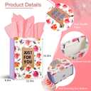 2 x Colodeol 4 Pcs 16.8" Mother's Day Bags with Tissue PaperExtra Large Mother Day Bag with Handles Floral Mothers Paper Treat Candy bags Bulk for Mom Grandma Wife Women