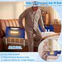 Double Bed Rail for Elderly Adults Safety, ASTM Compliant, Adjustable Bed Rail,U Bar with Sensor Light & Storage Pocket for Medical Bedside Safety Assisting Rails Fits Twin Full Queen Beds