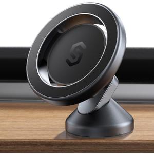 SYNCWIRE for MagSafe Car Mount - 360 Rotation Magnetic Phone Holder for Car Dashboard, Strong Magnets Car Phone Holder Mount Compatible iPhone 16 Pro Max 15 14 13 12,Samsung - MagSafe Car Accessories