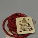 Wood Bead Garland and Vintage Sign for Christmas Home Decoration, 12ft Wood Bead Farmhouse Wall Decoration, Red Berry Garland for Christmas Tree Decoration with Wooden Sign