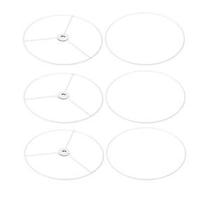 PATIKIL 8 Inch E26 E27 Lamp Shade Ring Frame, 3 Pack Lampshade Holder Wire Frame DIY Drum Ring for Table Floor Lamp White