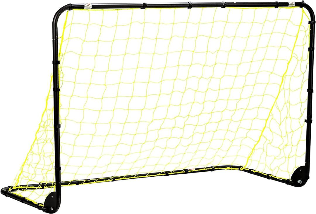 Franklin Sports Premier Steel- Folding Backyard Soccer Goal with All Weather Net - Kids Backyard Soccer Net - Easy Assembly - 6'x4' - Black