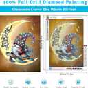 4 x 5D Diamond Painting Kits for Adults Moon Gnome Diamond Art Kits for Adoults DIY Full Round Paint with Diamond Art Dots Moon Turtle Gem Art Painting Crafts for Home Wall Decor 11.8x15.7inch