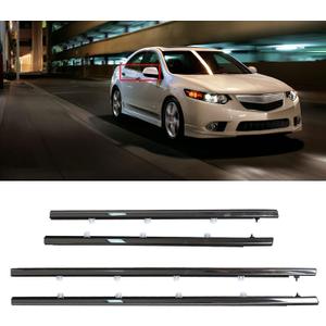 4PCS Car Weatherstrip Window Moulding Trim Seal Belt Chrome Replacement for TSX Sedan 2009-2014 Not Suitable for Travel Models
