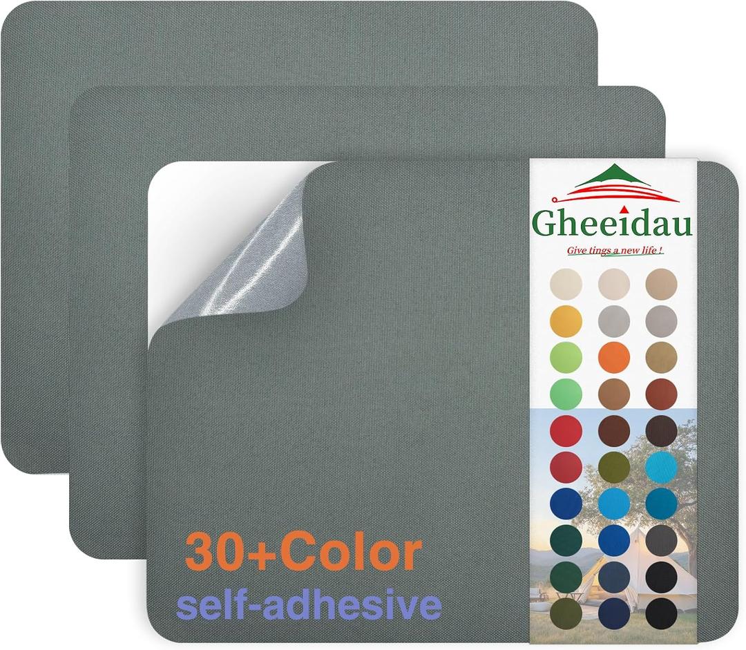 Canvas Repair Patch 911 Inch 3Pcs Waterproof Self-Adhesive Fabric Repair Patch for Tents,Boat Cover,Pop Up Canopy,Patio,Bags,Car Seats,Sofas,Furniture Cover(Grey)