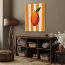 Trendy Fruit Kitchen Wall Art Vintage Mango Posters Fruit Abstract Art Canvas Print Preppy Poster Minimalist for Farmhouse Room Decor Bedroom 8x12inch Framed