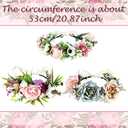 Bencailor 3 Pcs Flower Crowns Women Boho Flower Headband Hair Wreath Floral Girls Headpiece with Ribbon for Wedding Festival Photos Accessories Party(Elegant Color)