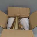 Gold Pendant Lights Kitchen Island, Dining Room Light Fixtures Over Table 3 Pack with Brushed Brass Cone Metal Shade, Modern Farmhouse Mini Chandeliers, Adjustable Cord Hanging Lighting for Bar, Sink