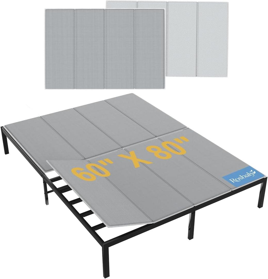 Queen Bunkie Board 60 x 80, 10mm Low Profile Bed Board with Full Anti-Slip Bottom, Under Mattress Support for Platform Beds, Metal Slats & Slatted Frames