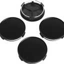 KitsPro 2.9Inch 75MM Wheel Center Caps, Pack of 4 (Matte Black, Outer 75MM, Inner 73MM)
