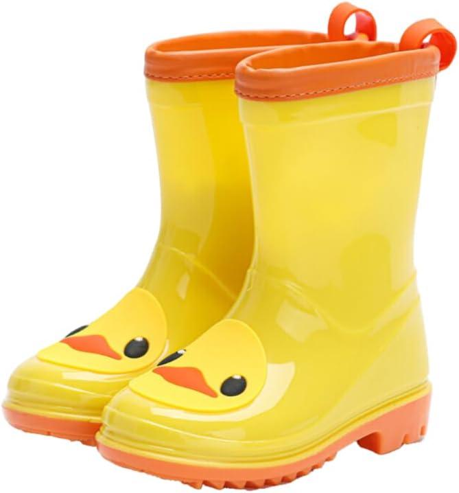 Waterproof Toddler Rain Boots with Protective Cuff & Non-Slip Sole, Yellow Duck Kids Rain Boots, Ideal for Garden, Puddle, and Outdoor Play, 6 M US Toddler