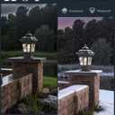 2 Pack Outdoor Column Lights, Traditional Waterproof Garden Post Light Aluminum Modern Fence Pillar Lamp Outdoor External Patio Landscape Glass Post Lantern E26 Fixture