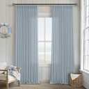 Blue Grey 90 Inch Linen Curtains Pinch Pleated for Living Room Bedroom Dining Boho Coastal Light Filtering Pinch Pleat Drapes Hooks Rings Back Tab Semi Sheer Dusty Blue Window Curtains 2 Panels