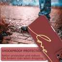 MOWIME for iPhone 16 Pro Max Case Cute Back Plating Love Letter with Screen Protector Soft TPU Shockproof Anti-Fall Lens Cameras Cover Protection Phone Case for Women Girls Men-Red