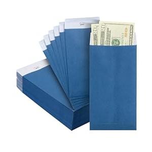 Mr. Pen- Money Envelopes for Cash, 6.5" x 3.5", 100 Pack, Blue Kraft Paper, Cash Envelopes for Money