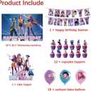 Happy birthday banner supplies decoration letter balloons pink girl's school classroom decoration, fan meeting, birthday party, etc (Style 2)