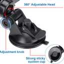 Car Rear View Mirror with Suction Cup, Anti Glare Wide Angle HD Auto Inside Rearview Mirror, 360 Degrees Adjustable Reduce Blind Spots, Universal for Vehicle, Marine, Boat, Truck, SUV, Van