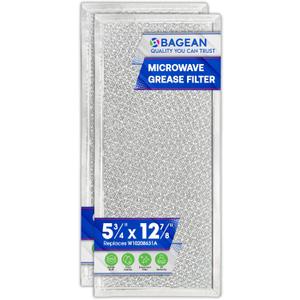 Microwave Filter Replacement 5.78" x 12.91" Fits W10208631A Whirlpool Microwave Filter - Aluminum Mesh Screen Grease Filters - Freshens and Filters Kitchen Air in Over the Stove Oven Vent Fan (2-Pack)
