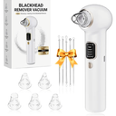 Electric Blackhead Remover Vacuum with Heating, 3 Suction Levels 5 Probes Pore Extractor Kit, Rechargeable Deep Pore Cleansing Tool for Women & Men (White)