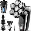 Hexus Detachable Head Shavers, 5-in-1 Electric Razor Grooming Kit, IPX7 Waterproof for Men, Wet/Dry LED Display Rechargeable 7D Rotary Head Shavers, Black