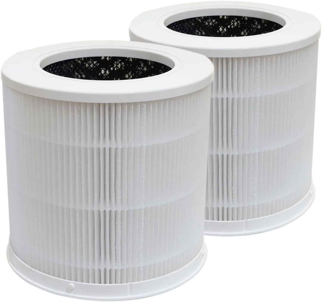Replacement Filter Compatible with Xiaomi 4 Compact Smart Air Purifier, 2-Pack H13 HEPA 3-Stage Filtration Activated Carbon 2-in-1