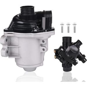 JDMON Replacement for Electric Engine Water Pump BMW 135i 135is 335i 335xi X3 X5 X6 535i 535xi Z4 E82 E90 E92 E93 F10 E60 E61 2008-2016 with Thermostat Replaces 11517588885 11517563659 11537536655