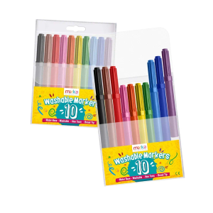 merka Ultra Washable Broad Line Markers - Classic Colors - 20 Kids Non Toxic Markers with 10 Bright Colors - Water Washable Long Lasting Painting Art Marker - Great for Home and Schools - BPA Free