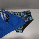 Yonique Womens Plus Size Bikini High Waisted Swimsuits Two Piece Bathing Suits Tummy Control Swimwear, 18Plus, Blue Floral 