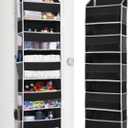 ULG 1 Pack Over The Door Organizer 5 Shelf Door Organizer Hanging & 10 Side Pockets, Reinforced 44LB Capacity Hanging Organizer, Behind The Door Storage for Bedroom, Nursery, Pantry (Black)