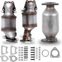 Manifold Catalytic Converter LH 16450 + RH 16451 + Rear 16351 Compatible for Acura MDX Honda Accord Pilot Odyssey 2003-2009 Direct Replacement
