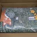 Cute Aesthetic Bedroom Rug, Ultra Thin Vintage Abstract 6x9 Carpet Washable, Boho Floral Botanical Area Rug for Living Room Entryway Kitchen Dorm, Green Woodland