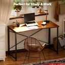 Huuger Folding Desk for Small Spaces, 39.3 Inch Foldable Computer Table, for Home Office, Study, Bedroom, Dorm, Space Saving, Small Writing Work Office Computer Desk, Easy to Fold, Rustic Brown