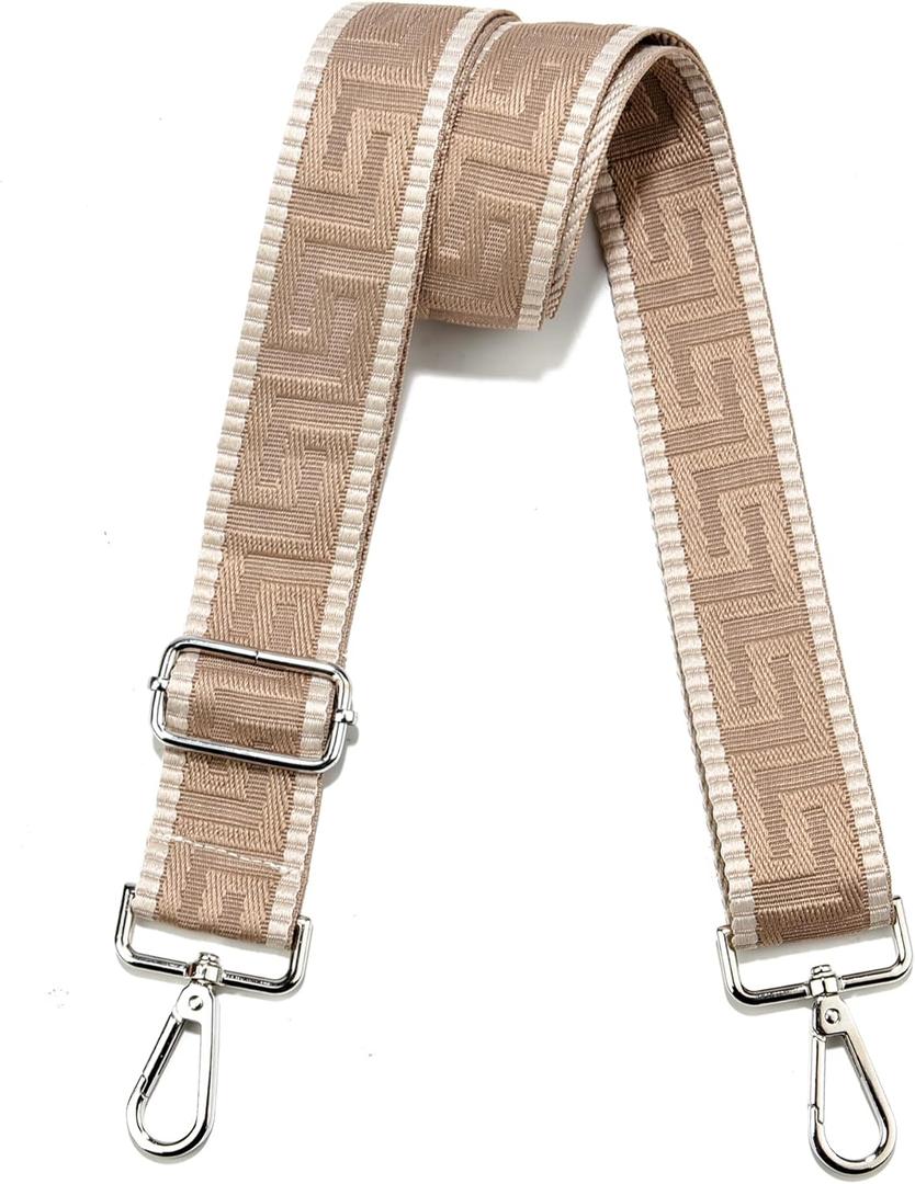 Wide Purse Strap Adjustable Replacement Crossbody Bag Strap Silver Hardware Shoulder Straps