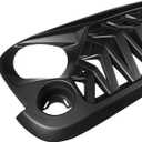 Matte Black Front Grill, Shark Grille Compatible with 2007-2018 Jeep Wrangler Rubicon Sahara Sport JK JKU