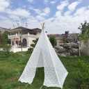 Adan Lace 5-Sided Teepee for Adults, 85 "Height, Outdoor Wedding Tent, Outdoor Party, Picnic Teepee (White)