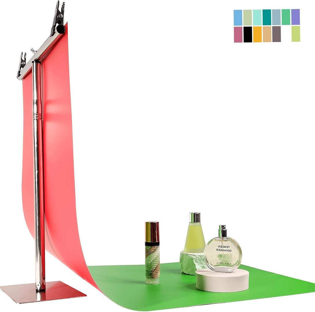 Product Photography Background with Stand,7 Sheets 14 Colors 34x17 Inch,Food Photography Backdrop Paper,Product Photography Props,Flat Lay Backdrop,Small Backdrop,Product Backdrops,Food Background