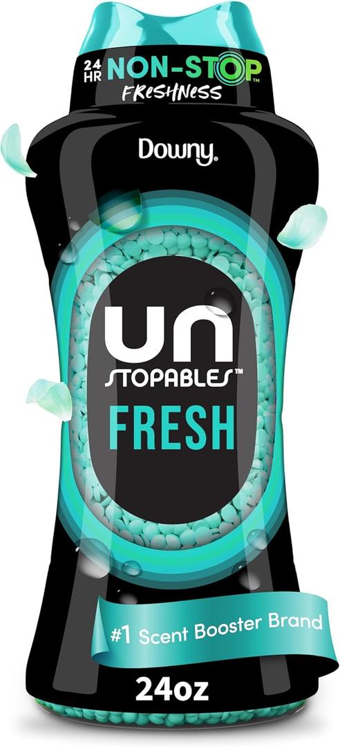 Downy Unstopables In Wash Scent Booster Beads, Fresh Scent, 24 oz, Laundry Beads For Odor Protection, Downy Scent Booster Beads, Laundry Scent Boosters