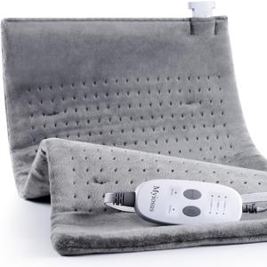 Massaging Weighted Heating Pad for Back Pain Relief,Heating Pads for Neck, Shoulder,Cramp,Portable Heated Pad with 3 Heat Settings & 6 Massage,18 Relaxing Combinations,Auto Off,20"*24",Dark Blue