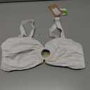 BERLOOK Women's Floral Ruched Floral Cutout Smocked Ring Bathing Bikini Top White, XL