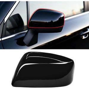 Yumzeco 1PC Compatible with Subaru Side Mirror Cover Forester/Outback/Impreza/Crosstrek/Legacy, Driver Side for Subaru Mirror Cap W/O Light Clip-on 91059FJ010 Replacement-Left, Glossy Black